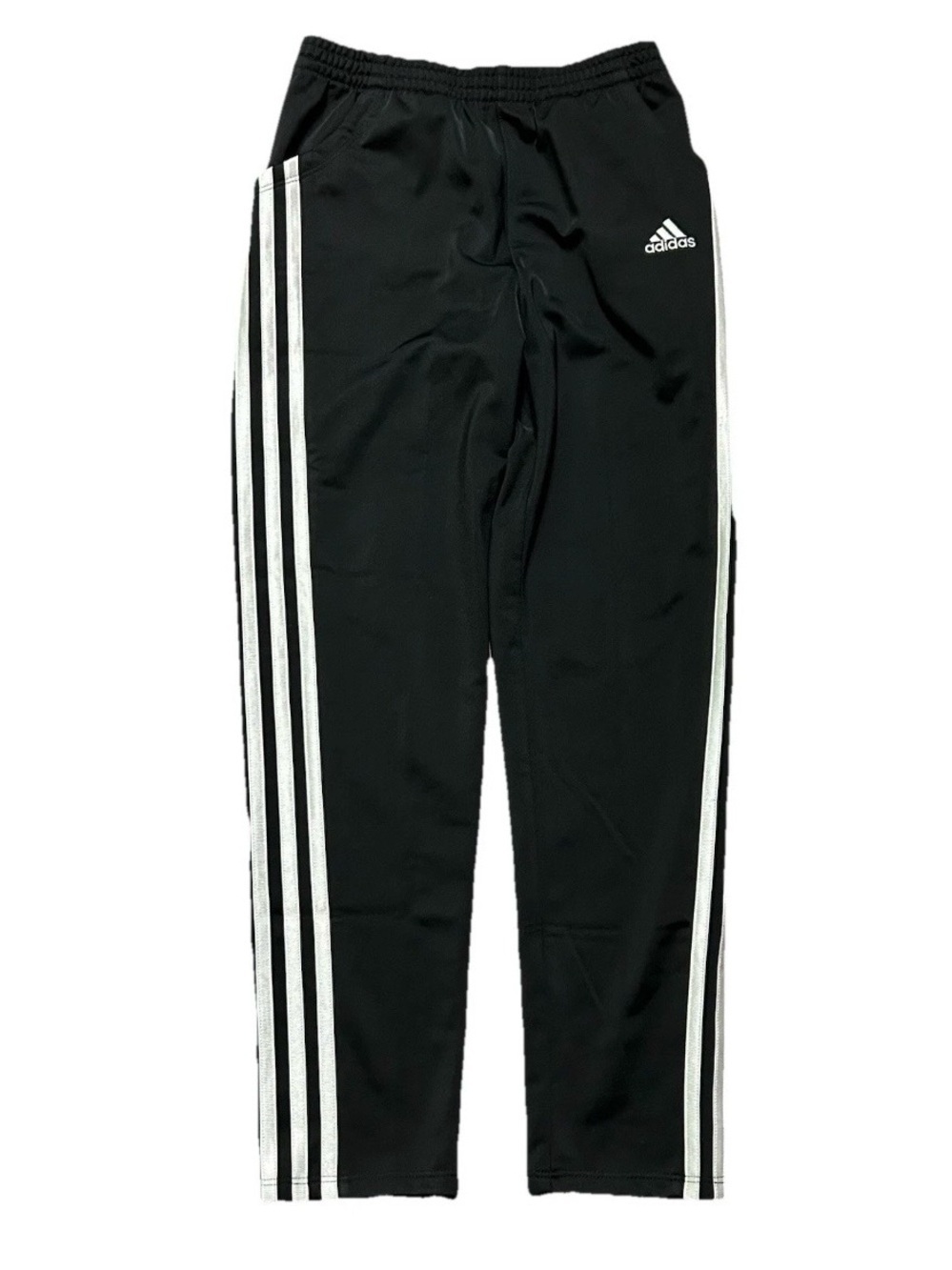 Youth Adidas Black Sweatpants White Stripe Logo Size Small (7/8)